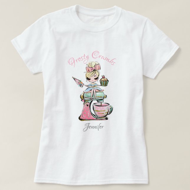 Cakes Cookie Bakery Logo, Bakery Branding Business T-Shirt (Design Front)