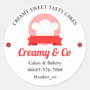 Cakes Custom Bakery Label Sticker