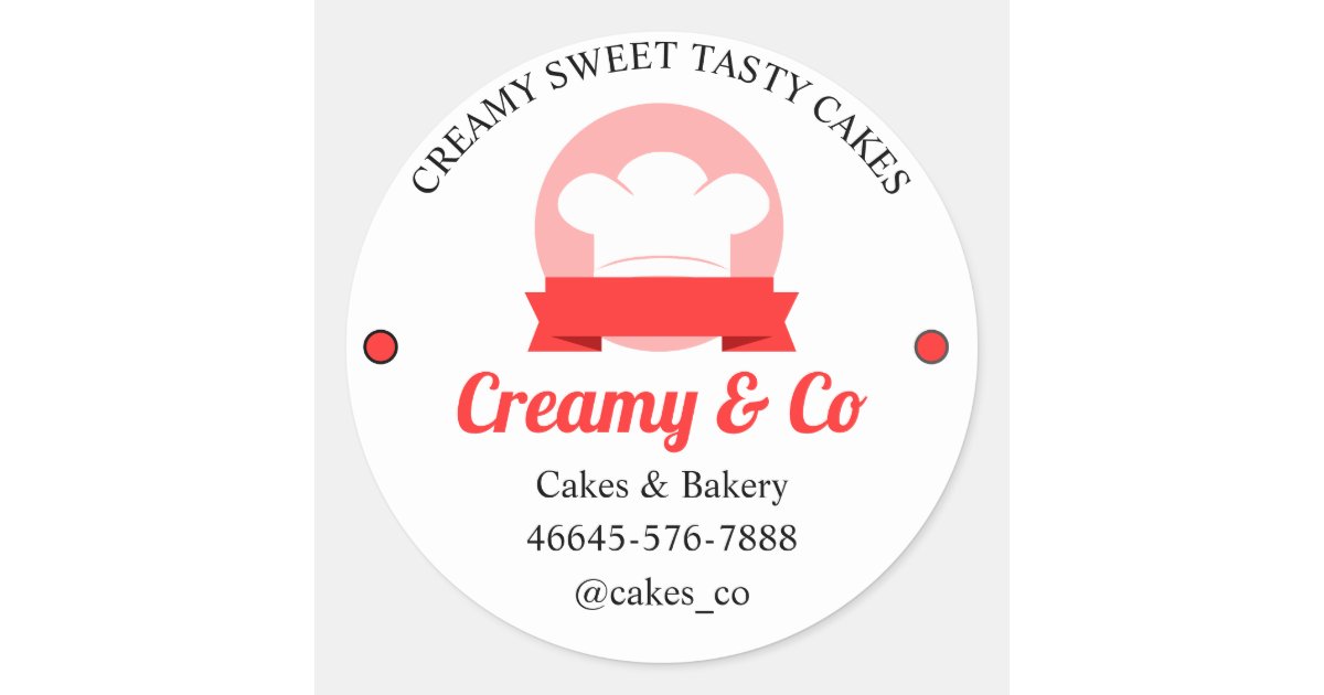 Cakes Custom Bakery Label Sticker | Zazzle
