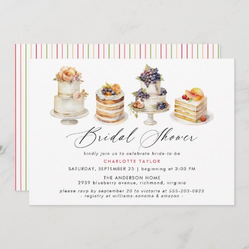 Cakes  Cute Bakery Dessert Theme Bridal Shower Invitation