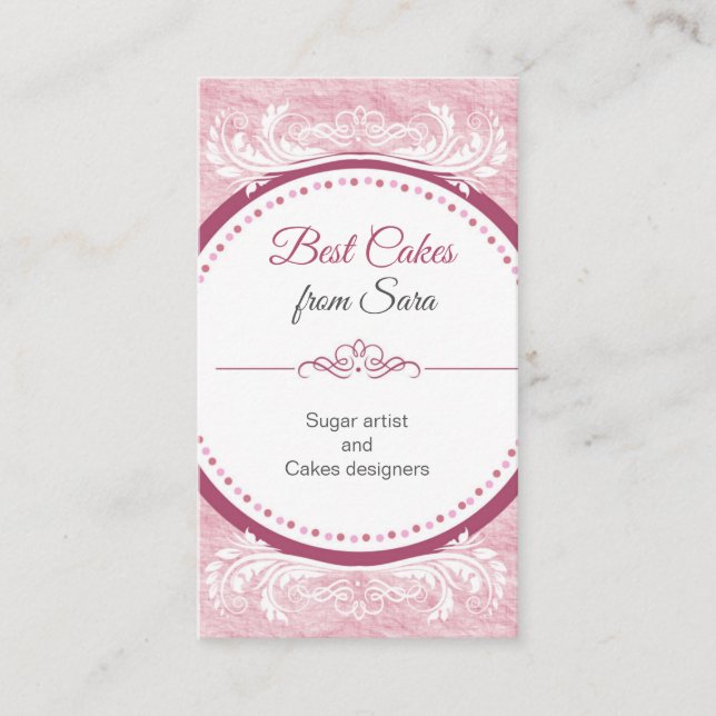 cakes, Handmade 3 D cakes, pastry-cookers Business Card (Front)