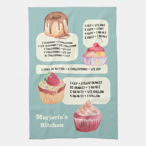 Cakes Kitchen Wisdom Conversions Personalized Kitchen Towel