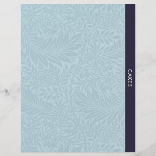 Cakes  Recipe Divider  Vintage Blue Floral