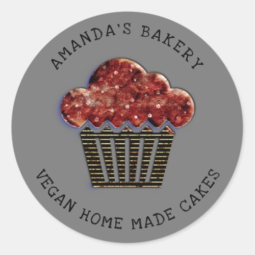 Cakes Sweet Cupcake Home Vegan Bakery Muffin  Classic Round Sticker