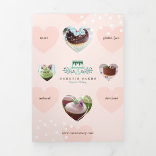 Cakes & Sweets Bakery Shop Branded Tri-Fold Card