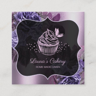 Cakes Sweets Cupcake Bakery Girly Vintage Craft Square Business Card