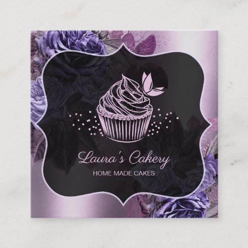 Cakes Sweets Cupcake  Bakery Girly Vintage Craft Square Business Card