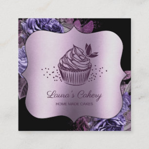 Cakes Sweets Cupcake Bakery Girly Vintage Craft Square Business Card