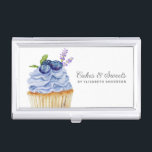 Cakes & Sweets Cupcake Bakery Pastry Chef Business Business Card Case<br><div class="desc">A cute cupcake with purple frosting and blueberries on top decorates this bakery business card case. Personalize it with your name and business name. Designed for you by Blackberry Boulevard.</div>