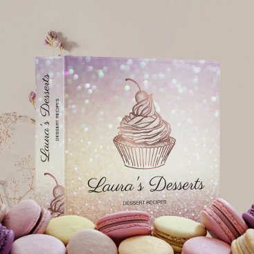 Cakes & Sweets Cupcake Desserts Cookbook 3 Ring Binder