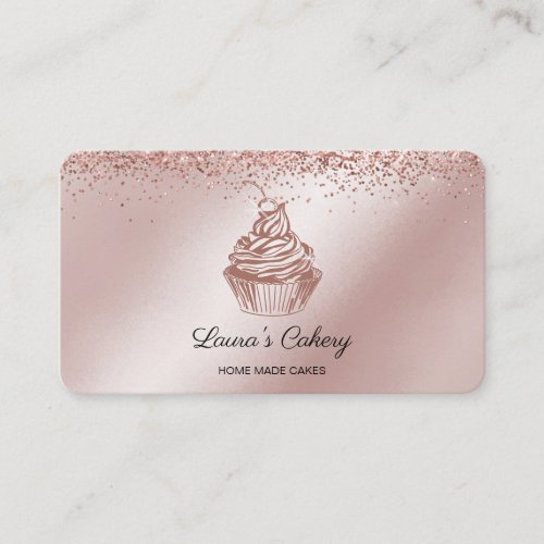 Cakes  Sweets Cupcake Home Bakery Dripping Gold Business Card