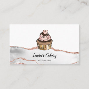 Cakes & Sweets Cupcake Home Bakery Dripping Gold Business Card