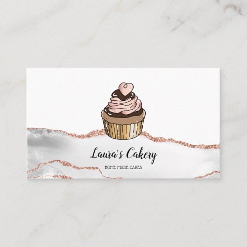 Cakes  Sweets Cupcake Home Bakery Dripping Gold Business Card