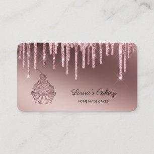 Cakes & Sweets Cupcake Home Bakery Dripping Gold Business Card