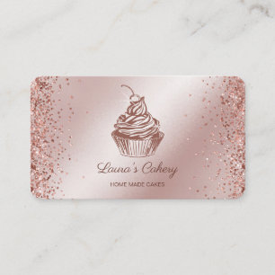 Cakes & Sweets Cupcake Home Bakery Dripping Gold Business Card