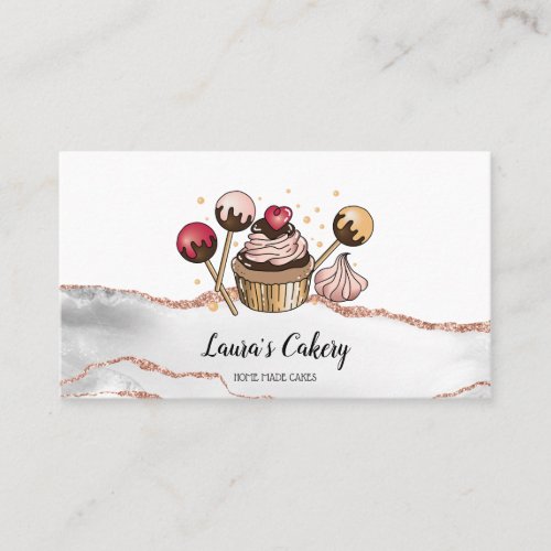 Cakes  Sweets Cupcake Home Bakery Dripping Gold Business Card