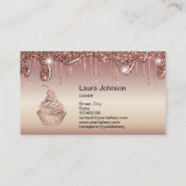 Cakes & Sweets Cupcake Home Bakery Dripping Gold Business Card (Back)