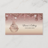 Cakes & Sweets Cupcake Home Bakery Dripping Gold Business Card (Front)