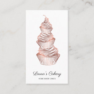 Cakes & Sweets Cupcake Home Bakery Dripping Gold Business Card