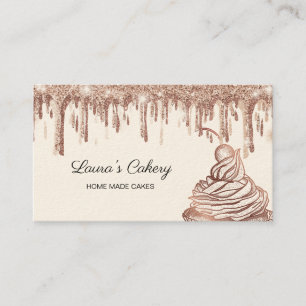 Cakes & Sweets Cupcake Home Bakery Dripping Gold Business Card