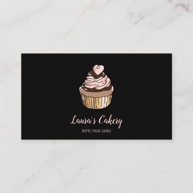 Cakes & Sweets Cupcake Home Bakery Dripping Gold Business Card (Front)