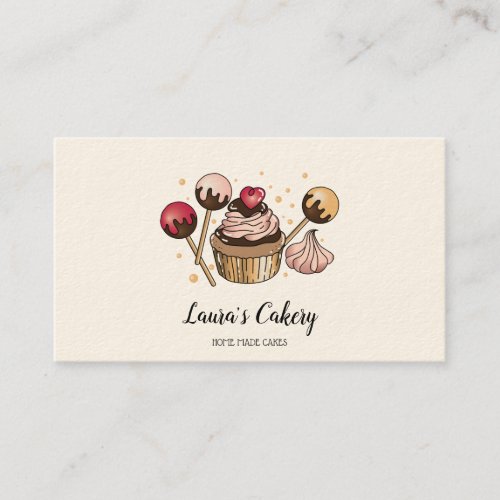 Cakes  Sweets Cupcake Home Bakery Dripping Gold Business Card