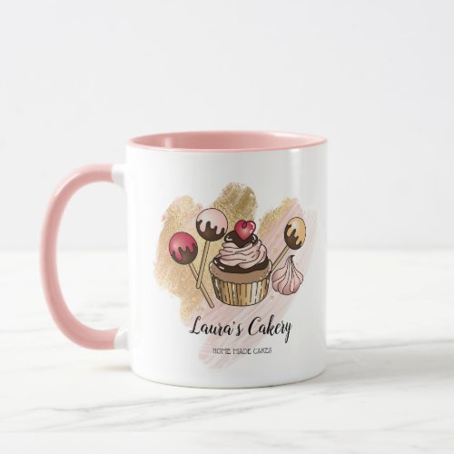 Cakes  Sweets Cupcake Home Bakery Dripping Gold Mug