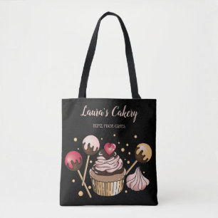 Cakes & Sweets Cupcake Home Bakery Dripping Gold Tote Bag