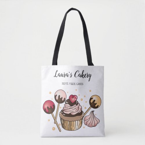 Cakes  Sweets Cupcake Home Bakery Dripping Gold Tote Bag