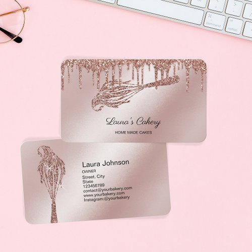 Cakes  Sweets Cupcake Home Bakery Dripping Whisk  Business Card