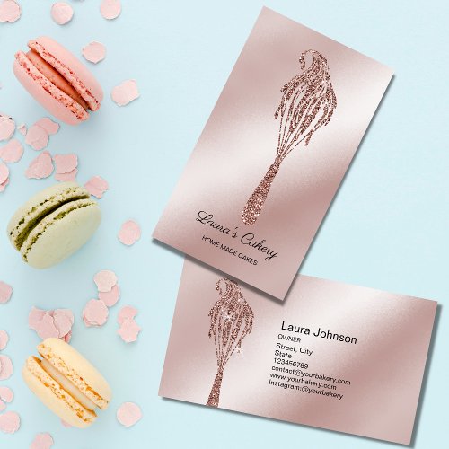 Cakes  Sweets Cupcake Home Bakery Dripping Whisk Business Card