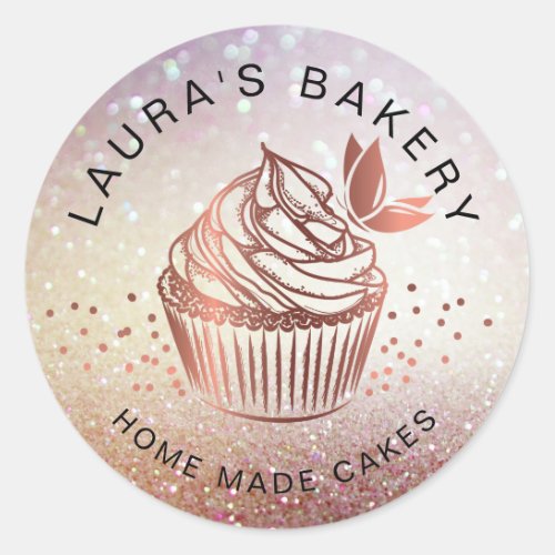 Cakes Sweets Cupcake Home Bakery Girly Vintage Classic Round Sticker