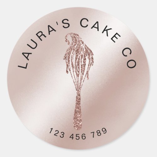 Cakes Sweets Cupcake Home Bakery Girly Watercolor  Classic Round Sticker