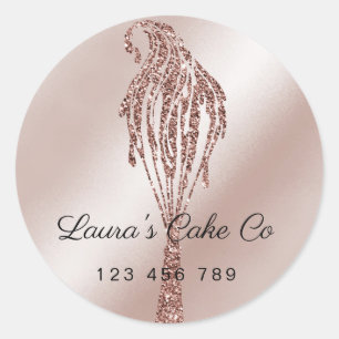 Cakes Sweets Cupcake Home Bakery Girly Watercolor Classic Round Sticker