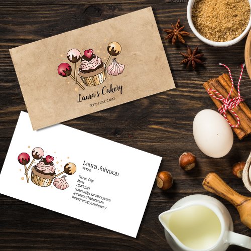 Cakes  Sweets Cupcake Home Bakery Kraft Paper Business Card