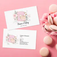 Business card design with cake Royalty Free Vector Image
