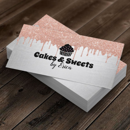 Cakes & Sweets Cupcake Home Bakery Modern Drips Business Card