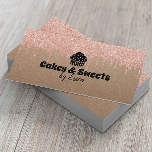 Cakes & Sweets Cupcake Home Bakery Rustic Kraft Business Card