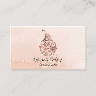 Cakes & Sweets Cupcake Home Bakery Rustic Vintage  Business Card