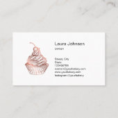 Cakes & Sweets Cupcake Home Bakery Rustic Vintage Business Card (Back)