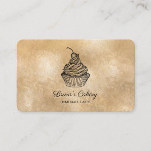 Cakes & Sweets Cupcake Home Bakery Rustic Vintage Business Card