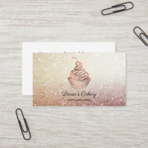 Cakes & Sweets Cupcake Home Bakery Rustic Vintage  Business Card