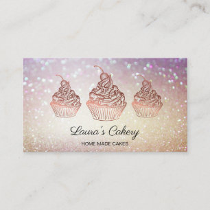 Cakes & Sweets Cupcake Home Bakery Rustic Vintage Business Card