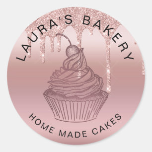 Cakes & Sweets Cupcake Home Bakery Rustic Vintage Classic Round Sticker