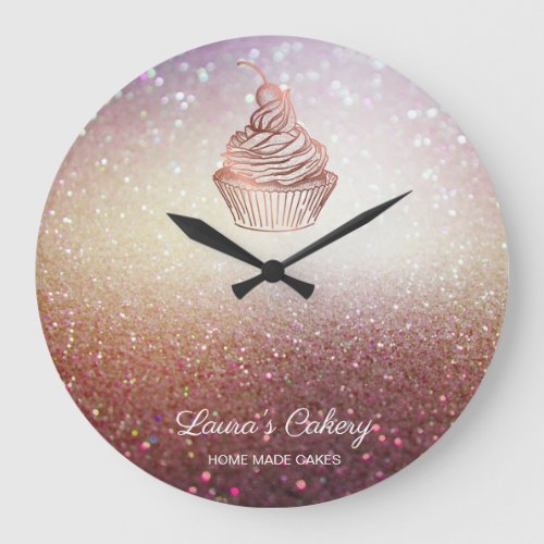 Cakes  Sweets Cupcake Home Bakery Rustic Vintage Large Clock