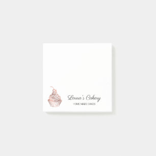 Cakes & Sweets Cupcake Home Bakery Rustic Vintage Post-it Notes