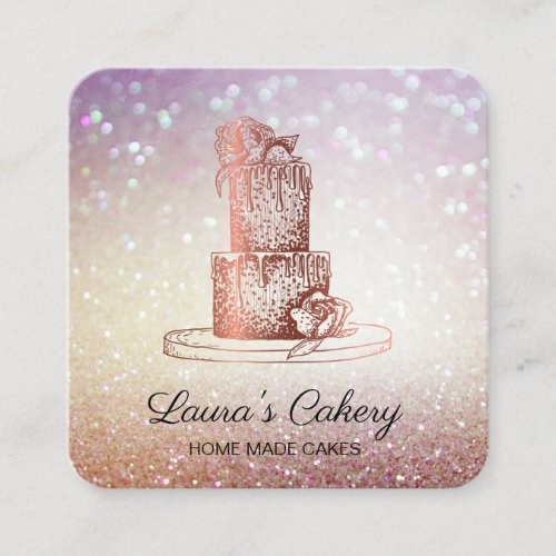 Cakes  Sweets Cupcake Home Bakery Rustic Vintage Square Business Card