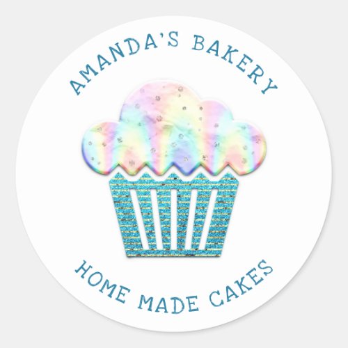 Cakes Sweets Cupcake Home Vegan Bakery Glitter Tea Classic Round Sticker