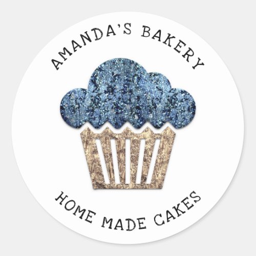 Cakes Sweets Cupcake Home Vegan Bakery Gold Rustic Classic Round Sticker