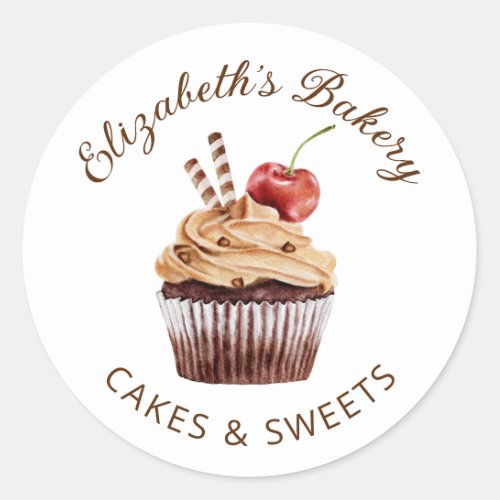 Cakes  Sweets Cupcake Pastry Chef Bakery Classic Round Sticker